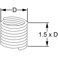 INSERTO FILETTATO INOX BSF H=1,5XD