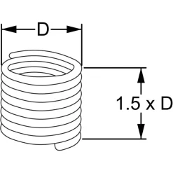 INSERTO FILETTATO INOX UNC H=1,5XD