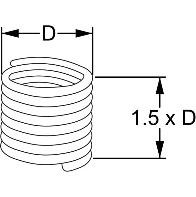 INSERTO FILETTATO INOX UNC H=1,5XD