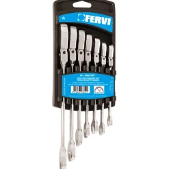 SERIE CHIAVI COMBINATE CROMATE CON TESTA A CRICCHETTO SNODATA