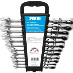 SERIE CHIAVI COMBINATE CROMATE CON TESTA A CRICCHETTO SNODATA