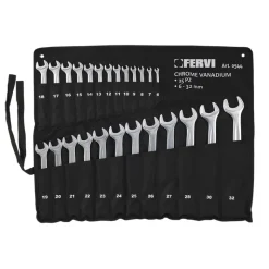 SERIE CHIAVI COMBINATE CROMATE SATINATE CON TESTA INCLINATA